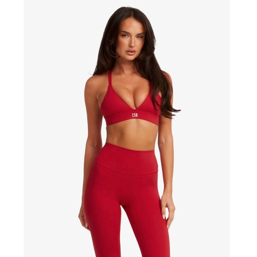CSB Serenity Set - Stella Crop & Scrunch Leggings - Chilli Red - Small